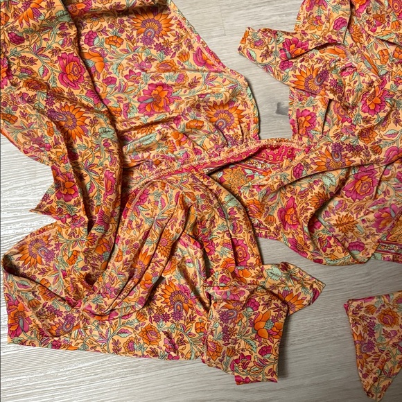 Gardenbelle Silk Floral Women's Scarf Wrap in Vibrant Red and Orange - Picture 5 of 7